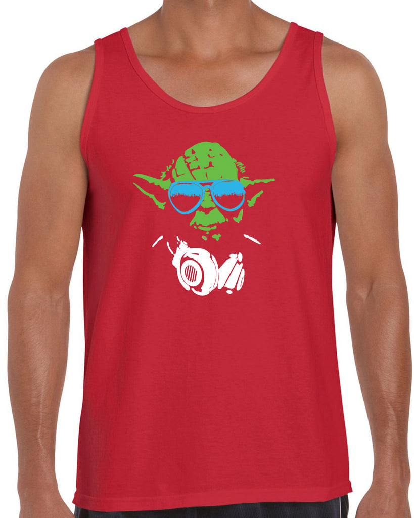 DJ Yoda Tank Top Jedi Light Saber Movie Star Geek Nerd Wars Vintage Retro