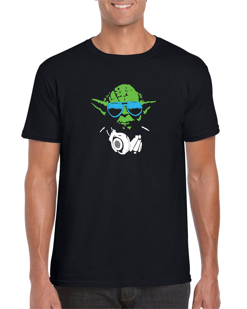 DJ Yoda Mens T-Shirt Jedi Light Saber Movie Star Geek Nerd Wars Vintage Retro