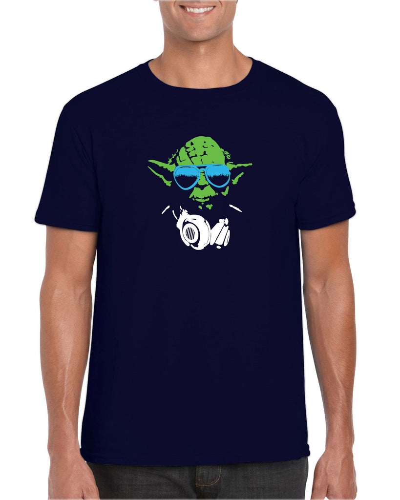 DJ Yoda Mens T-Shirt Jedi Light Saber Movie Star Geek Nerd Wars Vintage Retro