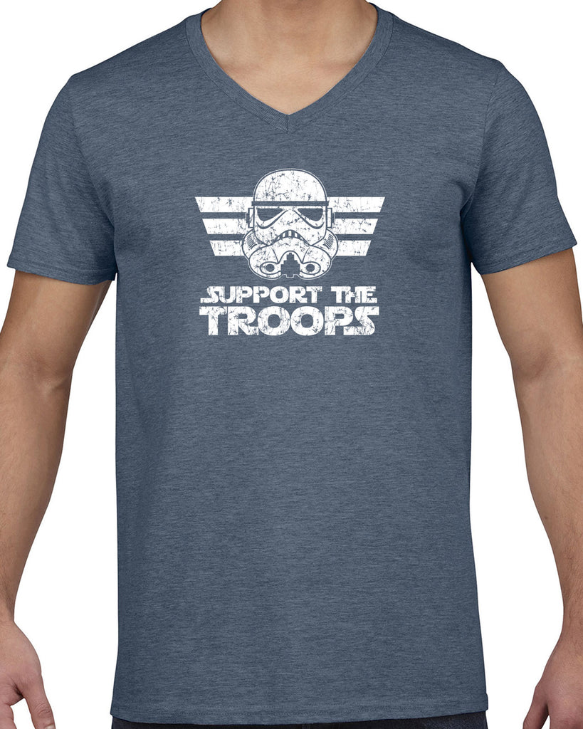 Men's Short Sleeve V-Neck T-Shirt - I Support The Troops
