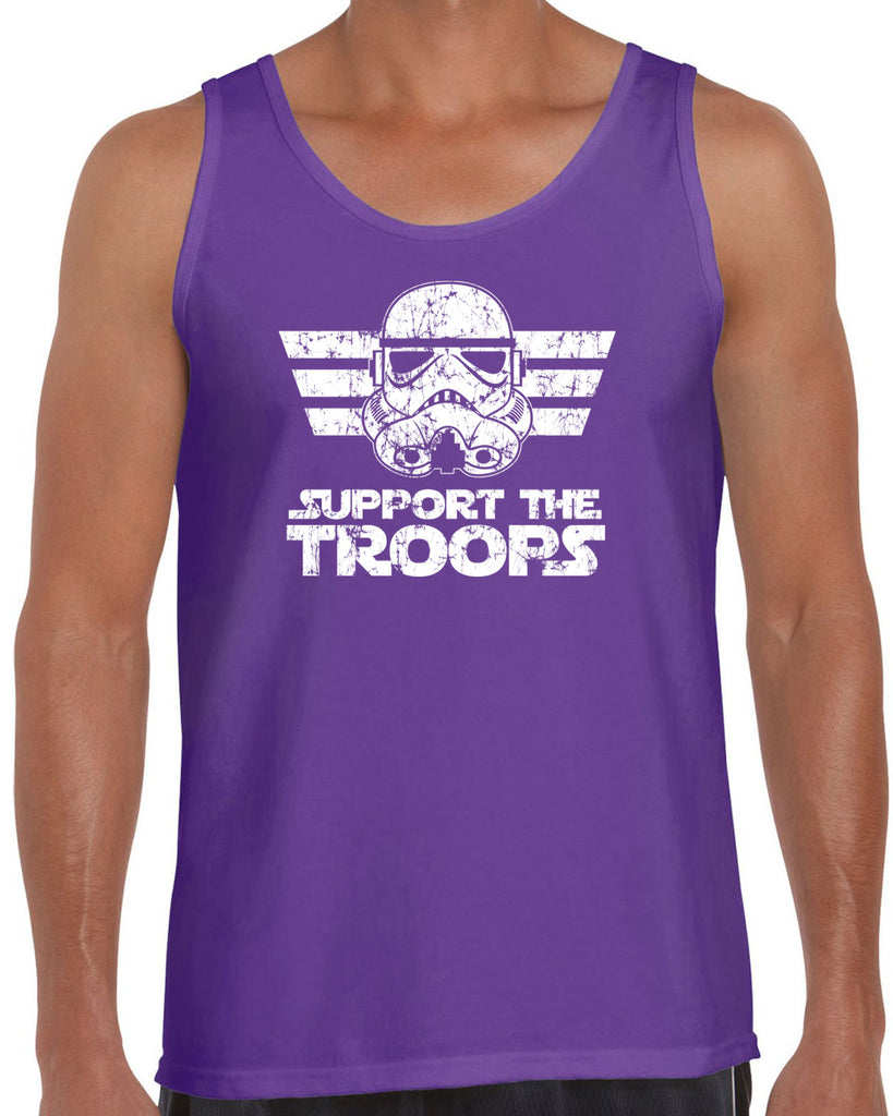 I Support The Troops Tank Top Star Geek Nerd Wars Storm Trooper Dark Side Jedi Empire Geek Nerd