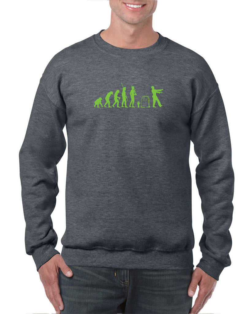 Zombie Evolution Crew Sweatshirt Funny Dead Undead Walking Dead Scary Horror Halloween Costume