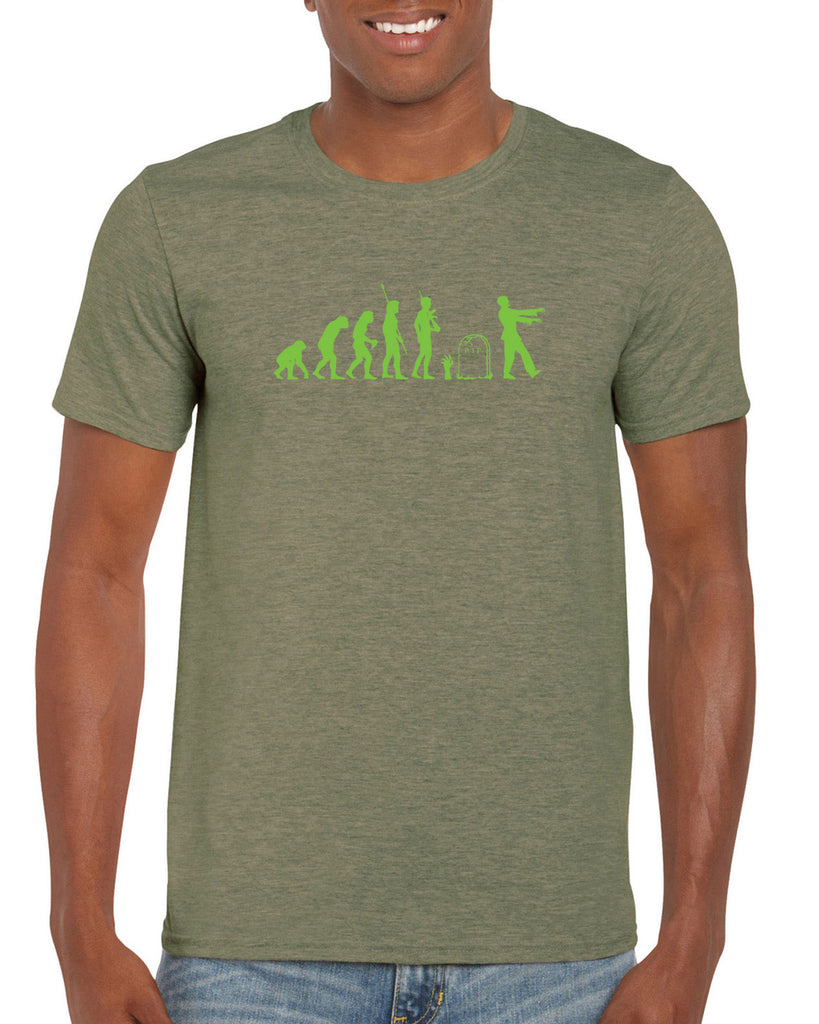 Zombie Evolution Mens T-Shirt Funny Dead Undead Walking Dead Scary Horror Halloween Costume