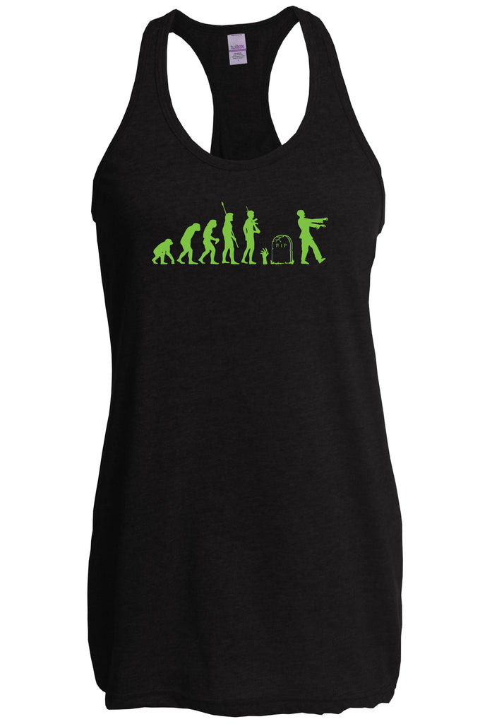 Zombie Evolution Racer Back Racerback Tank Top Funny Dead Undead Walking Dead Scary Horror Halloween Costume