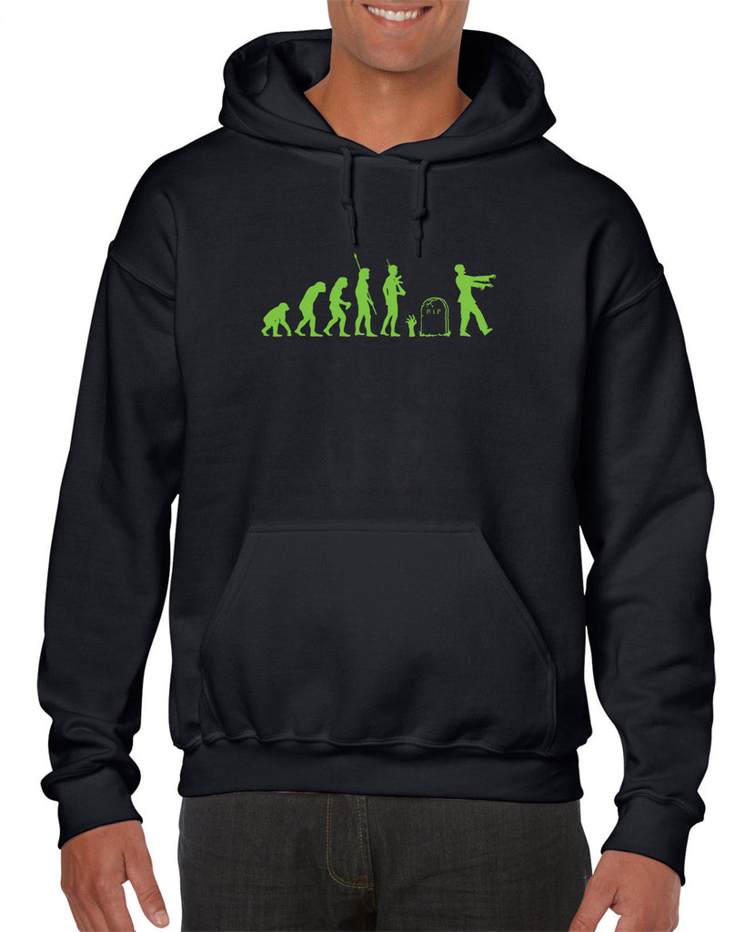 Zombie Evolution Hoodie Hooded Sweatshirt Funny Dead Undead Walking Dead Scary Horror Halloween Costume