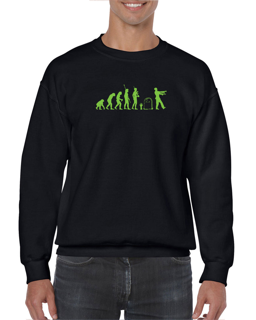 Zombie Evolution Crew Sweatshirt Funny Dead Undead Walking Dead Scary Horror Halloween Costume