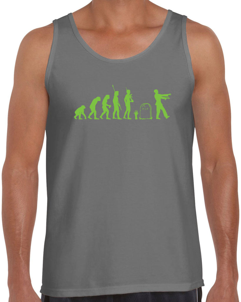 Zombie Evolution Tank Top Funny Dead Undead Walking Dead Scary Horror Halloween Costume