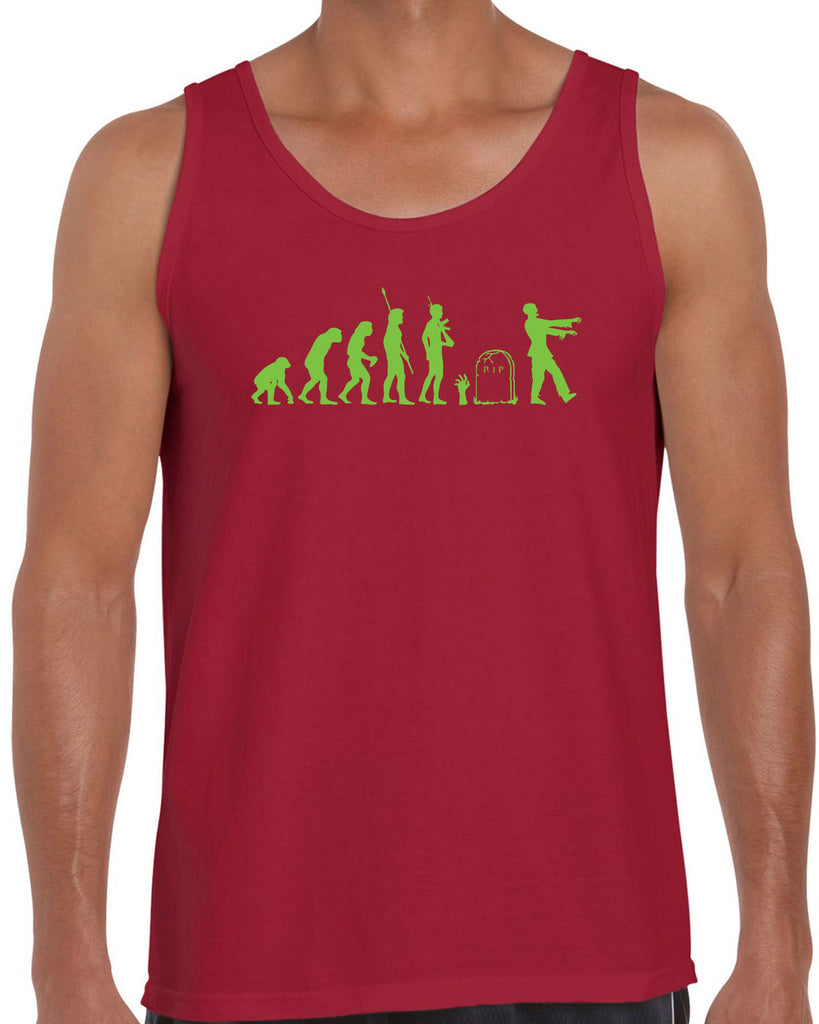 Zombie Evolution Tank Top Funny Dead Undead Walking Dead Scary Horror Halloween Costume