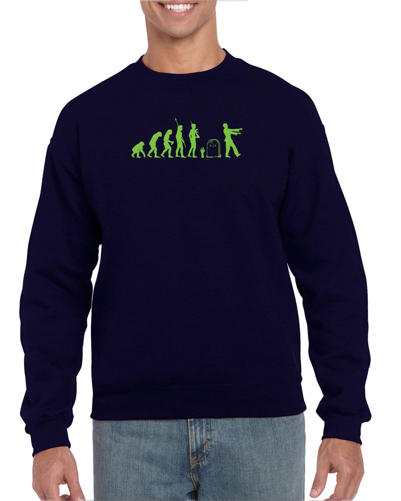 Zombie Evolution Crew Sweatshirt Funny Dead Undead Walking Dead Scary Horror Halloween Costume