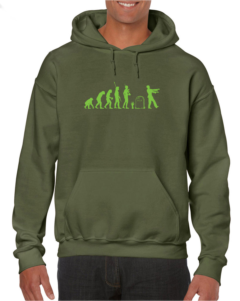 Zombie Evolution Hoodie Hooded Sweatshirt Funny Dead Undead Walking Dead Scary Horror Halloween Costume