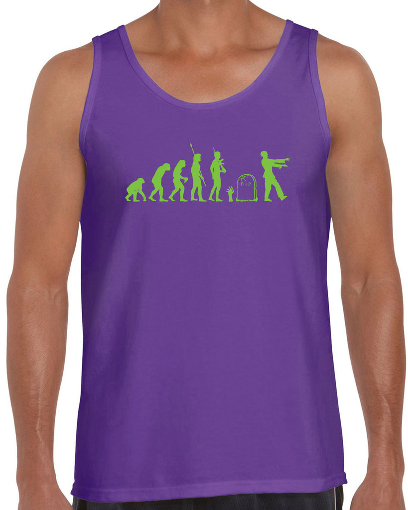 Zombie Evolution Tank Top Funny Dead Undead Walking Dead Scary Horror Halloween Costume