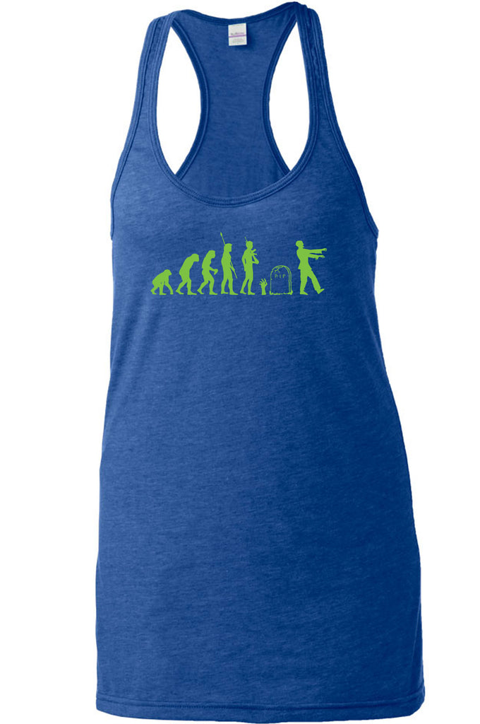 Zombie Evolution Racer Back Racerback Tank Top Funny Dead Undead Walking Dead Scary Horror Halloween Costume