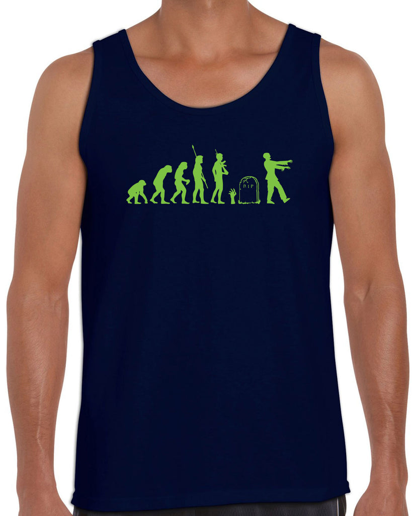 Zombie Evolution Tank Top Funny Dead Undead Walking Dead Scary Horror Halloween Costume