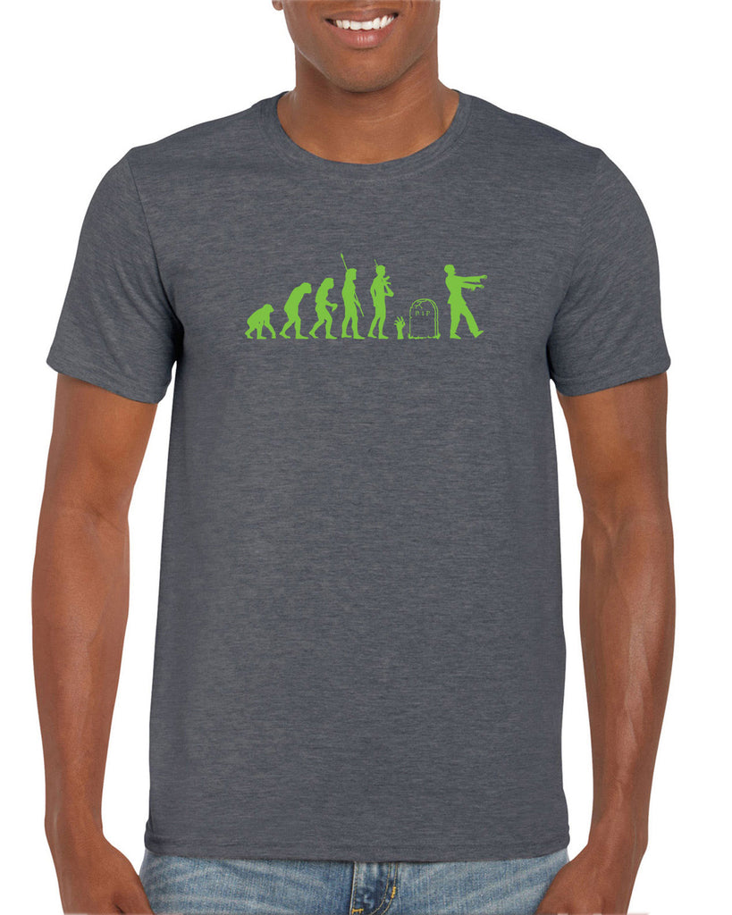 Zombie Evolution Mens T-Shirt Funny Dead Undead Walking Dead Scary Horror Halloween Costume
