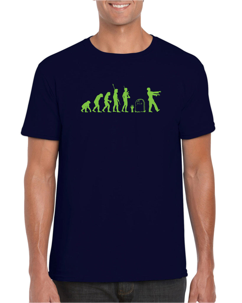 Zombie Evolution Mens T-Shirt Funny Dead Undead Walking Dead Scary Horror Halloween Costume