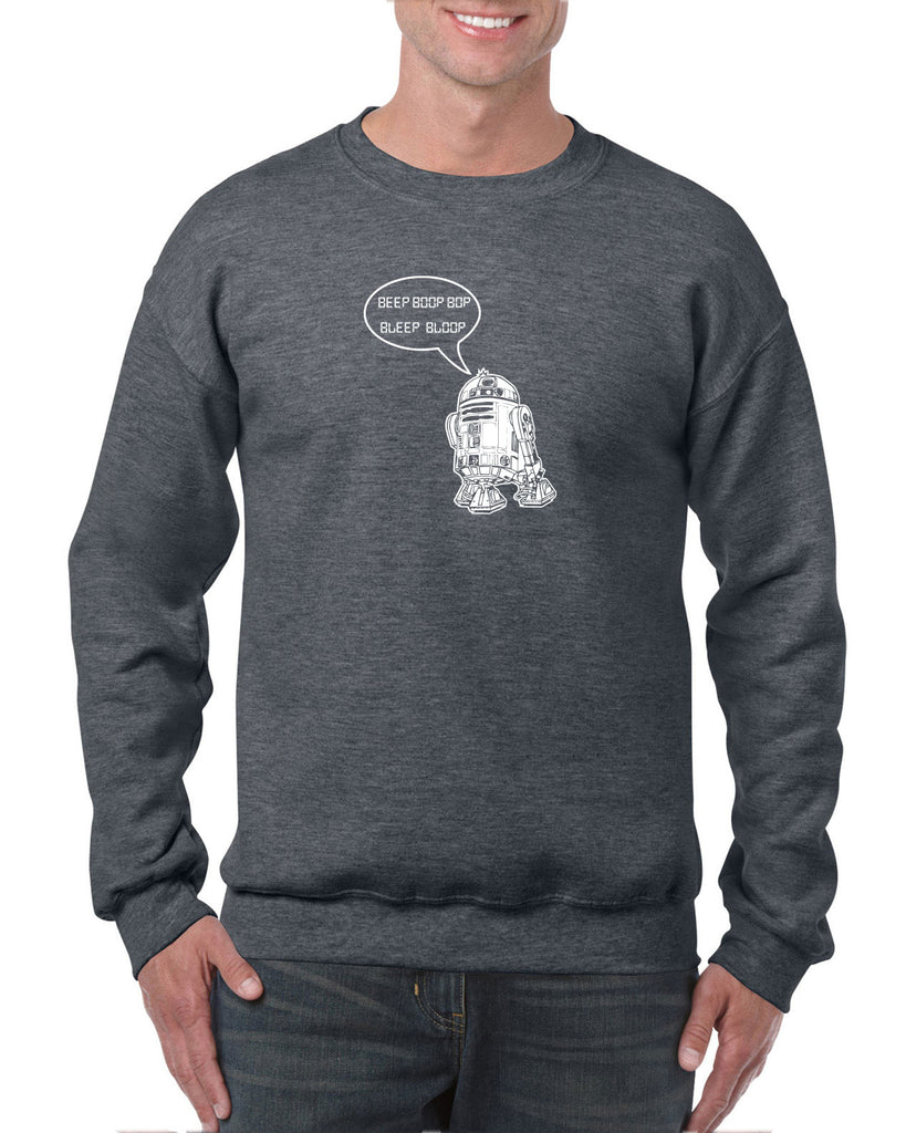 Beep Boop Bop Bleep Bloop Crew Sweatshirt Funny Droid Star Wars 3CPO Jedi Geek Nerd