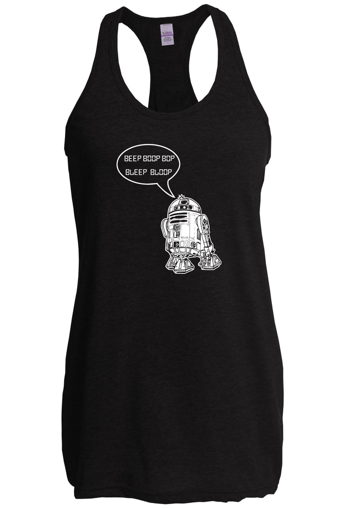 Beep Boop Bop Bleep Bloop Racer Back Tank Top Funny Droid Star Wars 3CPO Jedi Geek Nerd