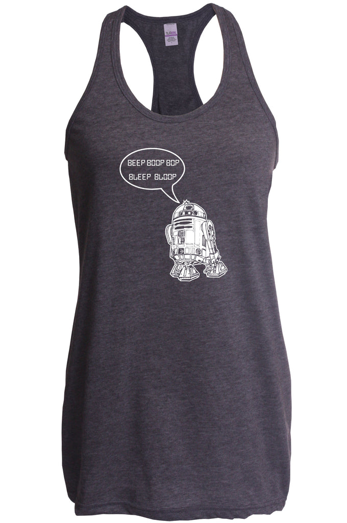 Beep Boop Bop Bleep Bloop Racer Back Tank Top Funny Droid Star Wars 3CPO Jedi Geek Nerd