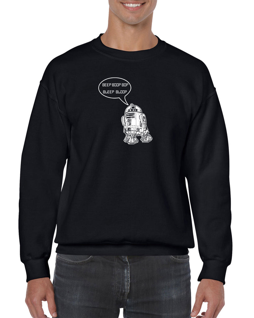 Beep Boop Bop Bleep Bloop Crew Sweatshirt Funny Droid Star Wars 3CPO Jedi Geek Nerd