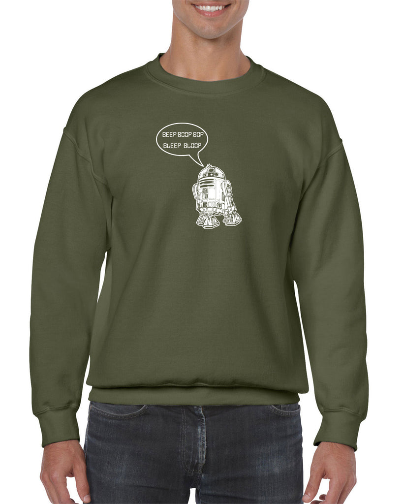 Beep Boop Bop Bleep Bloop Crew Sweatshirt Funny Droid Star Wars 3CPO Jedi Geek Nerd