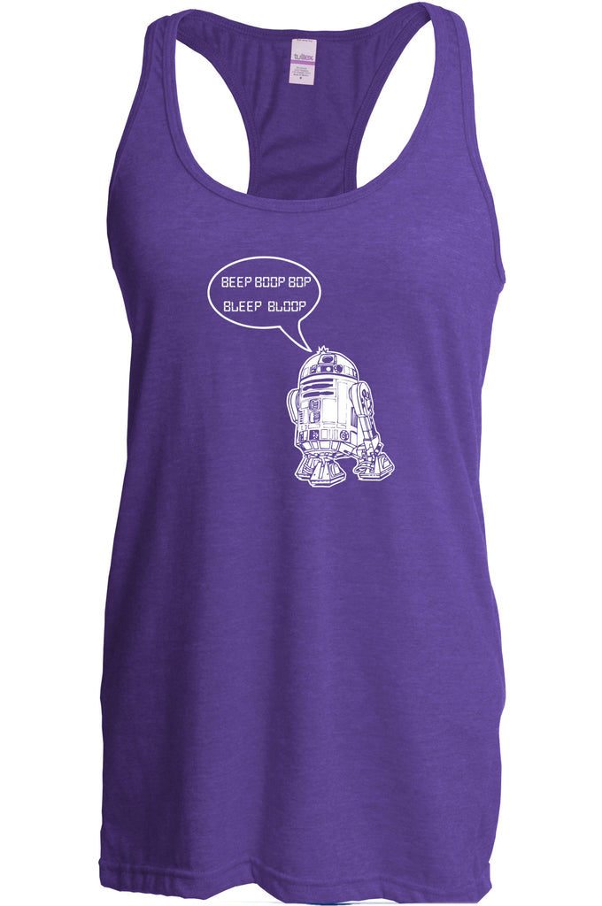 Beep Boop Bop Bleep Bloop Racer Back Tank Top Funny Droid Star Wars 3CPO Jedi Geek Nerd