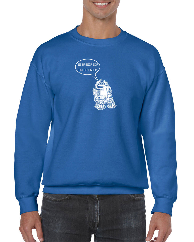Beep Boop Bop Bleep Bloop Crew Sweatshirt Funny Droid Star Wars 3CPO Jedi Geek Nerd