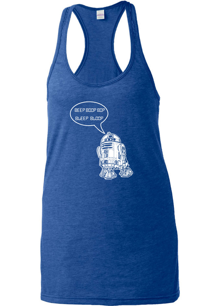 Beep Boop Bop Bleep Bloop Racer Back Tank Top Funny Droid Star Wars 3CPO Jedi Geek Nerd