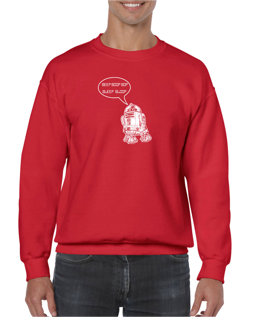 Beep Boop Bop Bleep Bloop Crew Sweatshirt Funny Droid Star Wars 3CPO Jedi Geek Nerd