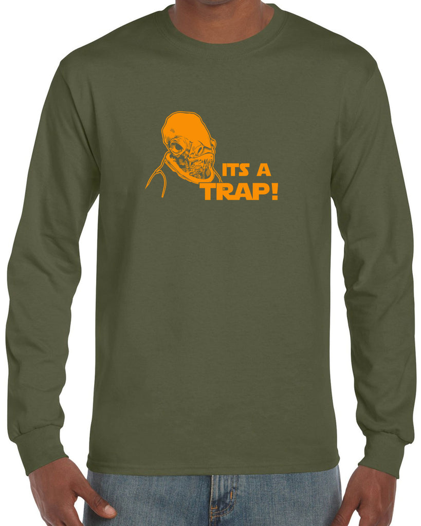 It's A Trap Long Sleeve Shirt Star Wars Admiral Ackbar Funny Geek Nerd 80s Movie Jedi Force Light Saber