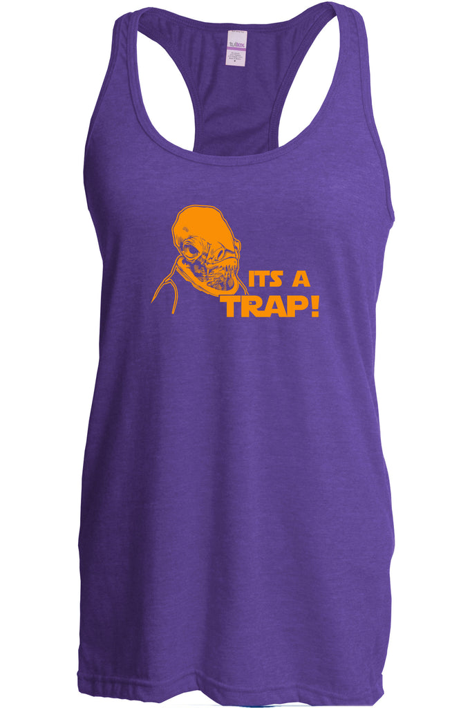 It's A Trap Racer Back Tank Top Star Wars Admiral Ackbar Funny Geek Nerd 80s Movie Jedi Force Light Saber