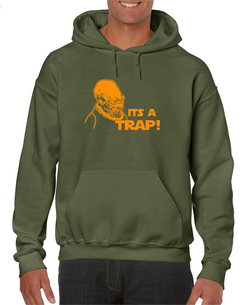 It's A Trap Hoodie Hooded Sweatshirt Star Wars Admiral Ackbar Funny Geek Nerd 80s Movie Jedi Force Lightsaber