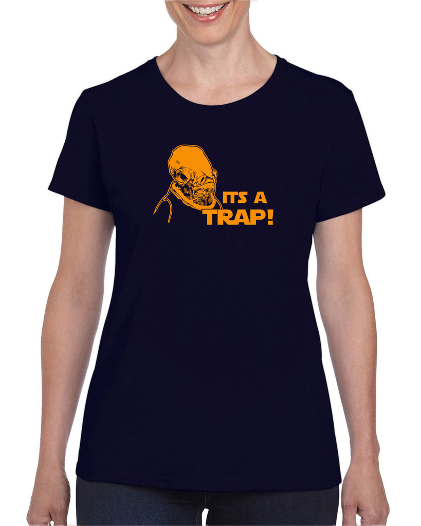 It's A Trap Womens T-Shirt Star Wars Admiral Ackbar Funny Geek Nerd 80s Movie Jedi Force Light Saber