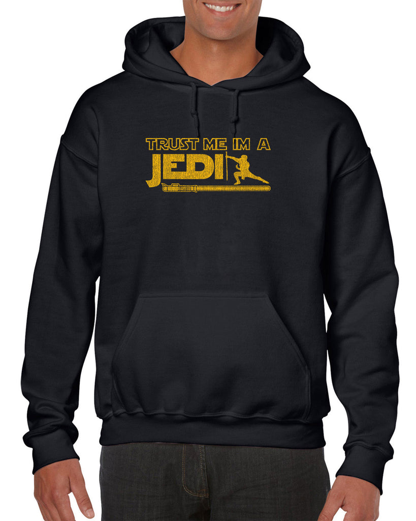 Trust Me Im A Jedi Hoodie Hooded Sweatshirt Funny Star Wars Geek Nerd Light Saber 80s Party Costume