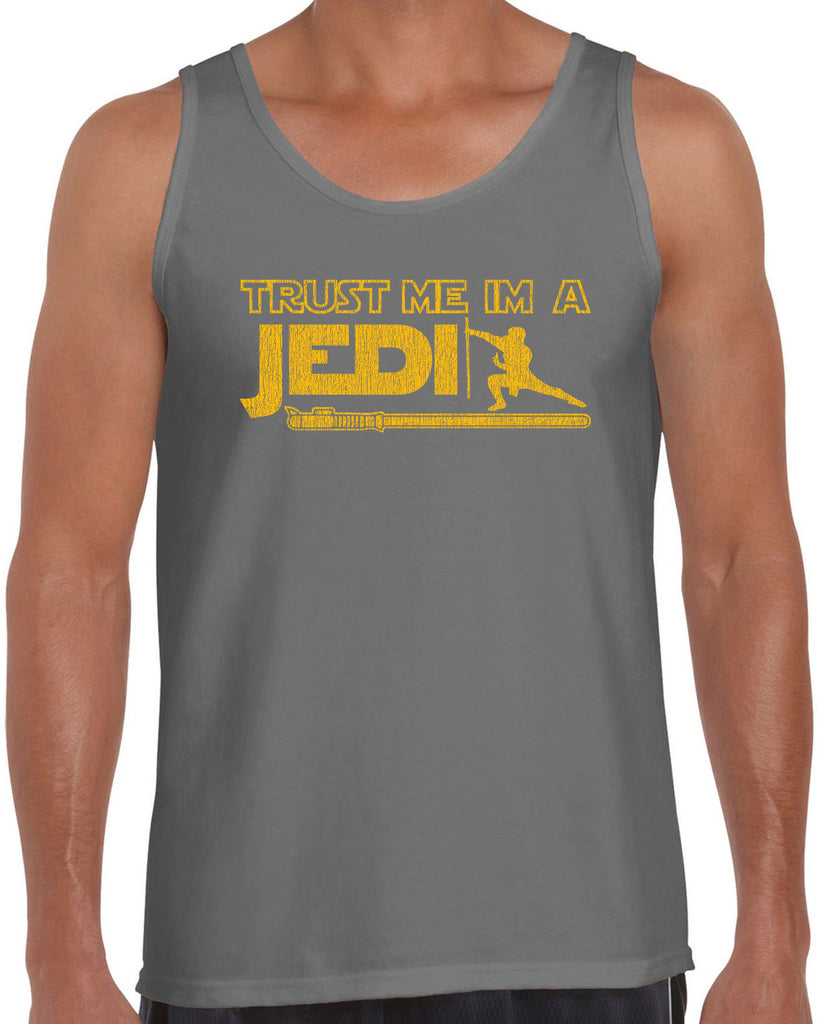 Trust Me Im A Jedi Tank Top Funny Star Wars Geek Nerd Light Saber 80s Party Costume