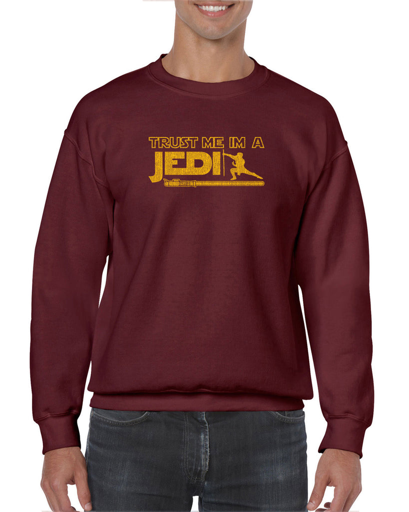 Trust Me Im A Jedi Crew Sweatshirt Funny Star Wars Geek Nerd Light Saber 80s Party Costume