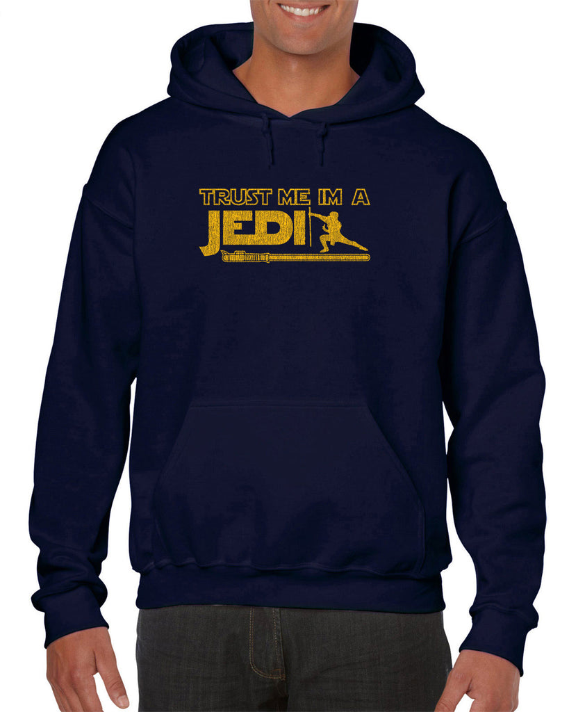 Trust Me Im A Jedi Hoodie Hooded Sweatshirt Funny Star Wars Geek Nerd Light Saber 80s Party Costume
