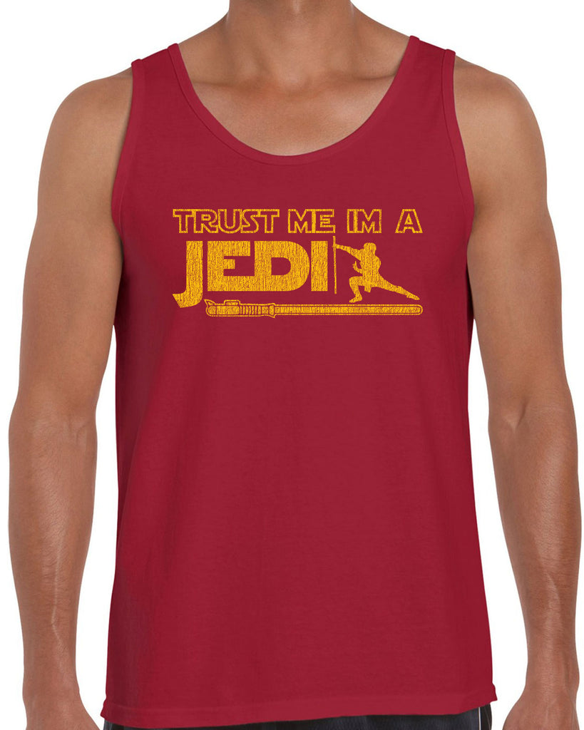 Trust Me Im A Jedi Tank Top Funny Star Wars Geek Nerd Light Saber 80s Party Costume
