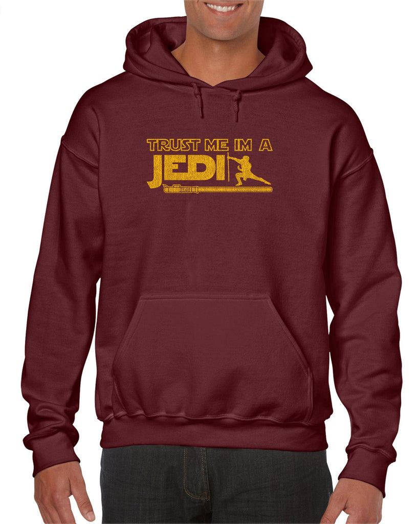 Trust Me Im A Jedi Hoodie Hooded Sweatshirt Funny Star Wars Geek Nerd Light Saber 80s Party Costume