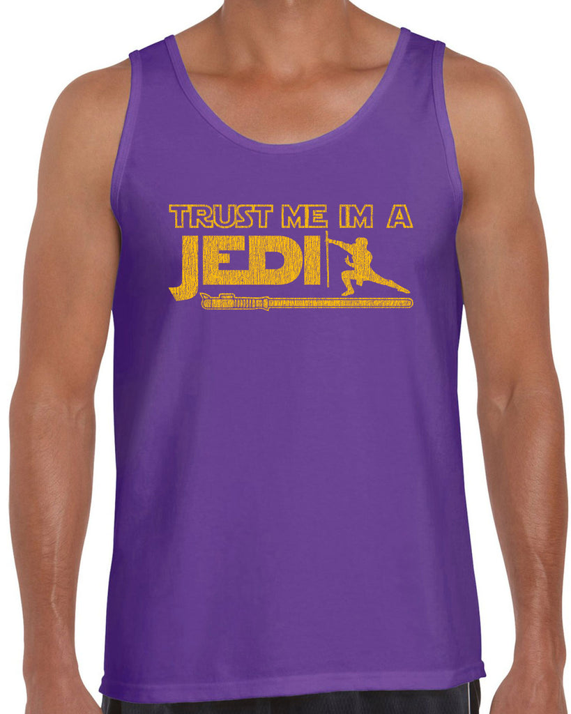 Trust Me Im A Jedi Tank Top Funny Star Wars Geek Nerd Light Saber 80s Party Costume