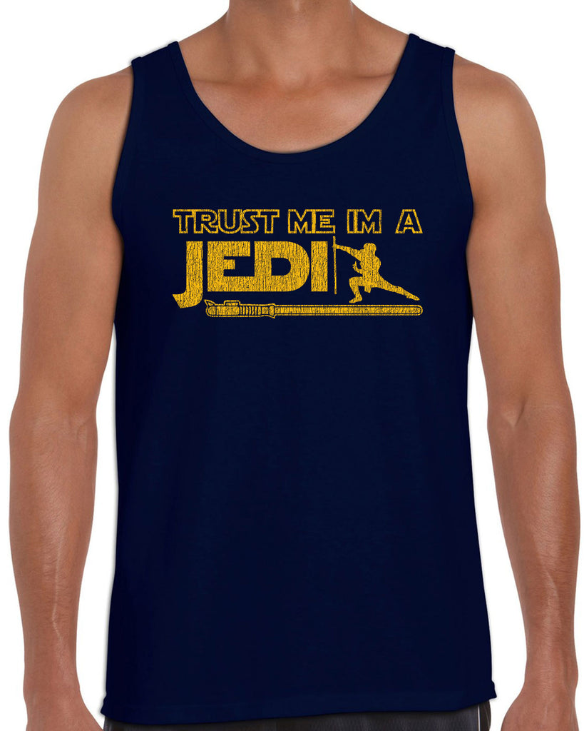 Trust Me Im A Jedi Tank Top Funny Star Wars Geek Nerd Light Saber 80s Party Costume