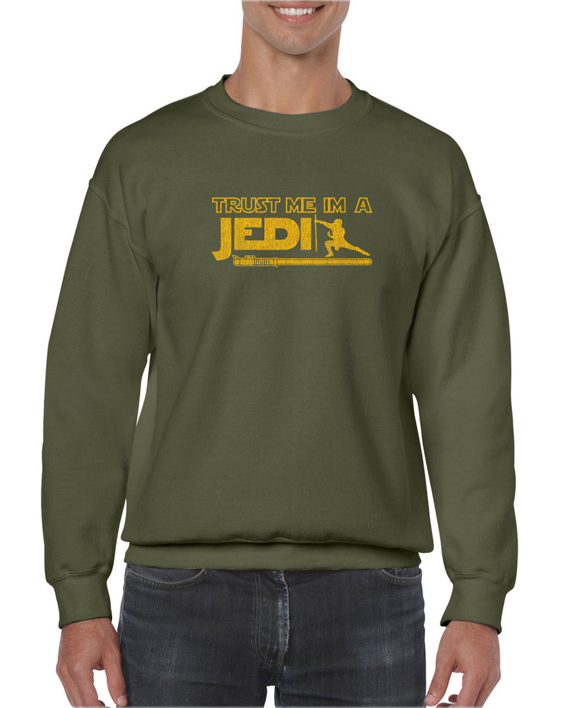 Trust Me Im A Jedi Crew Sweatshirt Funny Star Wars Geek Nerd Light Saber 80s Party Costume