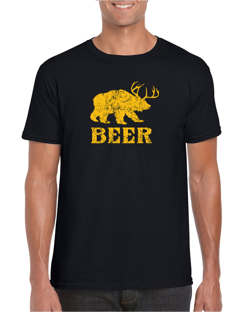 Beer Bear Deer Mens T-Shirt Party Costume Rude Vulgar Drunk Drinking Game College