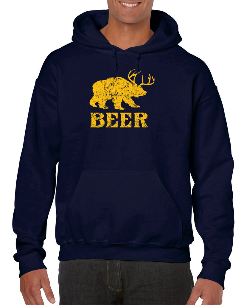 Beer Bear Deer Hooded Sweatshirt Hoodie Party Costume Rude Vulgar Drunk Drinking Game College
