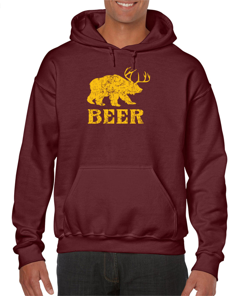 Beer Bear Deer Hooded Sweatshirt Hoodie Party Costume Rude Vulgar Drunk Drinking Game College