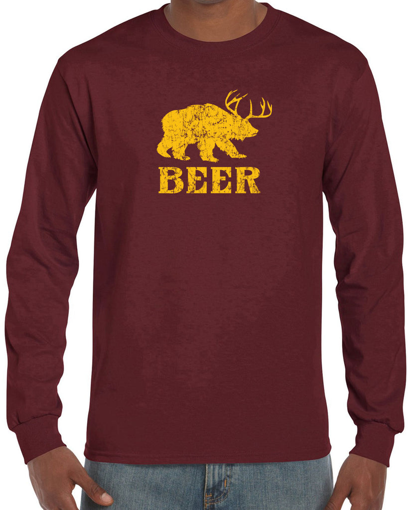 Beer Bear Deer Long Sleeve Shirt Party Costume Rude Vulgar Drunk Drinking Game College