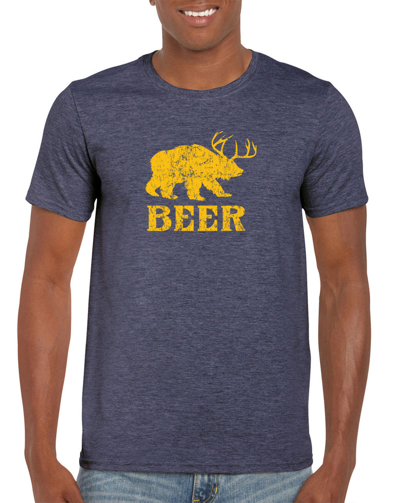 Beer Bear Deer Mens T-Shirt Party Costume Rude Vulgar Drunk Drinking Game College