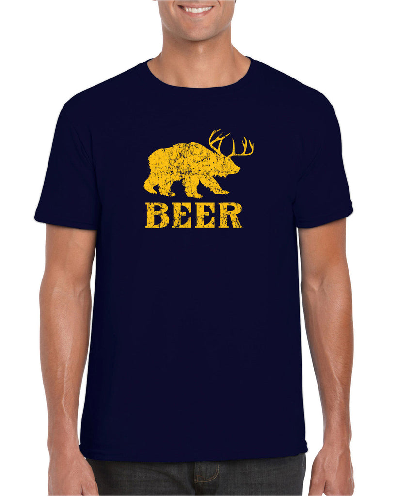 Beer Bear Deer Mens T-Shirt Party Costume Rude Vulgar Drunk Drinking Game College