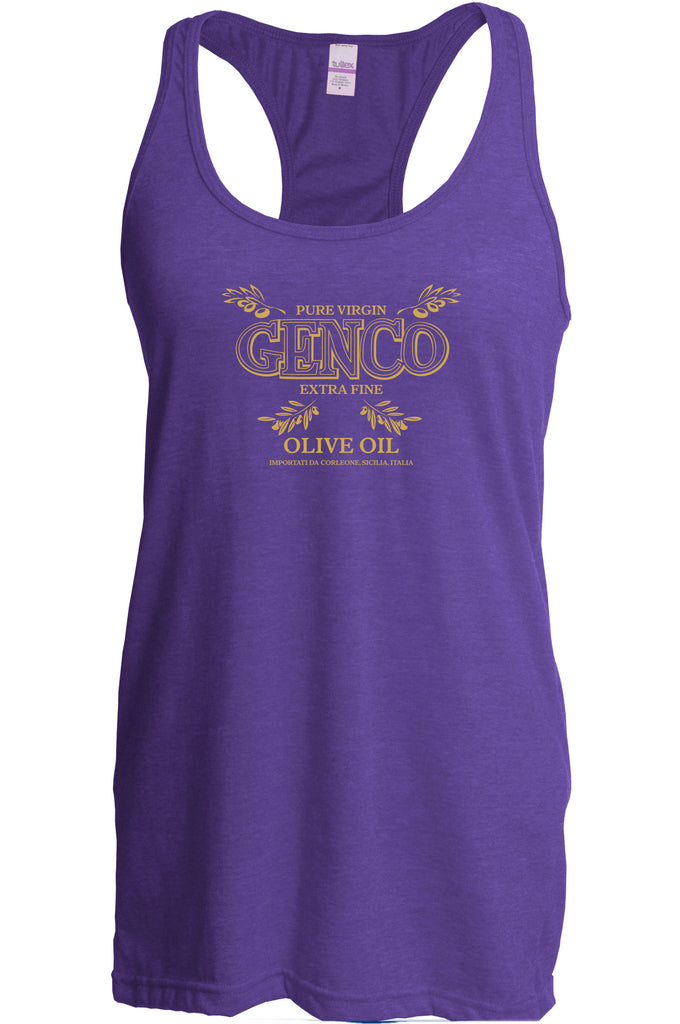 Genco Olive Oil Racer Back Racerback Tank Top Godfather Movie Mafia Mobster Don Corleone Halloween Costume