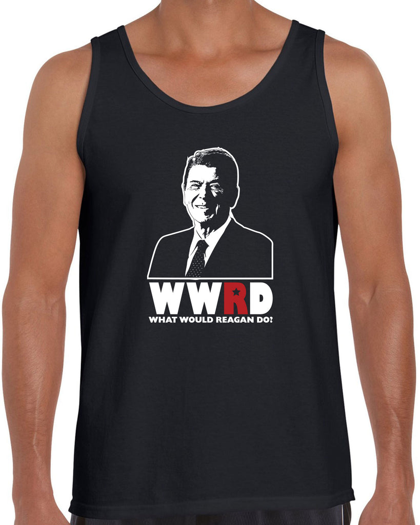 What Would Reagan Do? Bush 1984 Tank Top election campaign rally president 80s party costume vintage retro