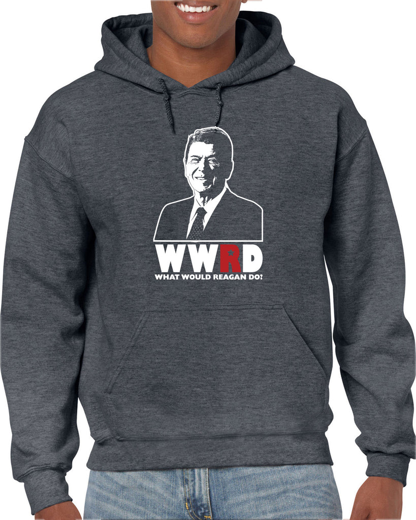 What Would Reagan Do? Bush 1984 Hoodie Hooded Sweatshirt election campaign rally president 80s party costume vintage retro
